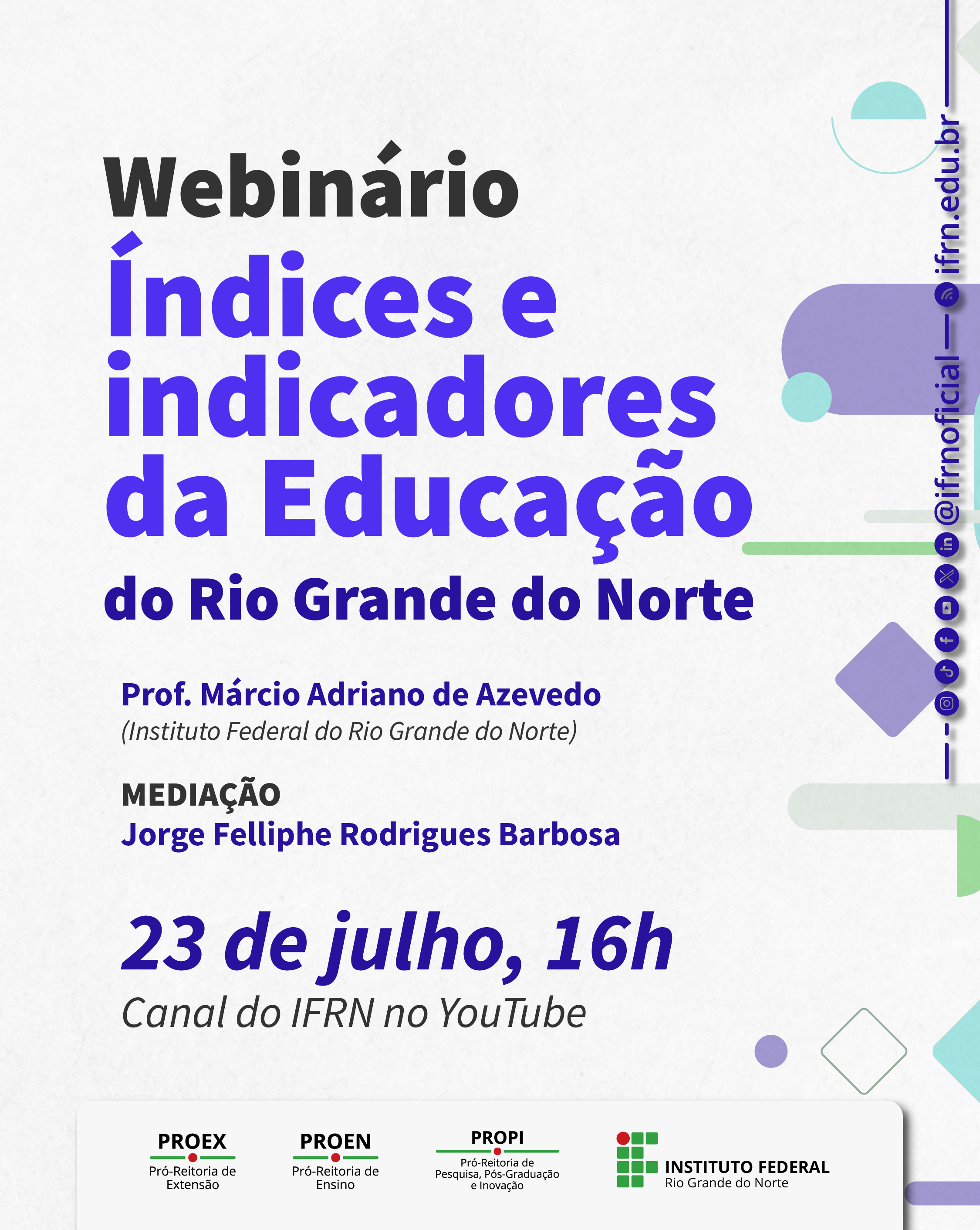 Webinário: Índices e Indicadores da Educação do Rio Grande do Norte